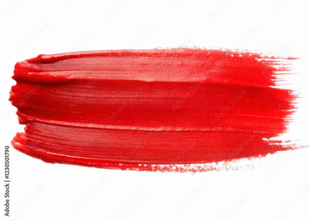 Fototapeta premium Vibrant Red Watercolor Brushstroke Isolated on White Background - High-Resolution Stock Photo