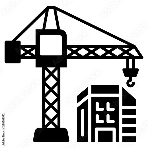 Construction Site Glyph Icon