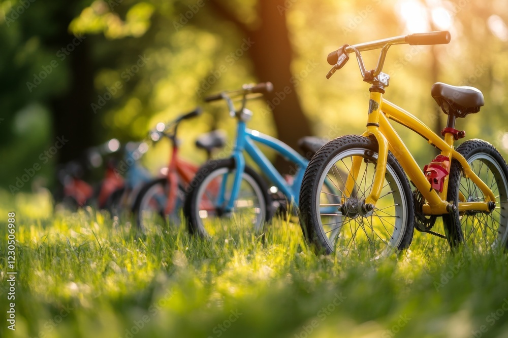 Fototapeta premium Bicycles in Sunlit Park
