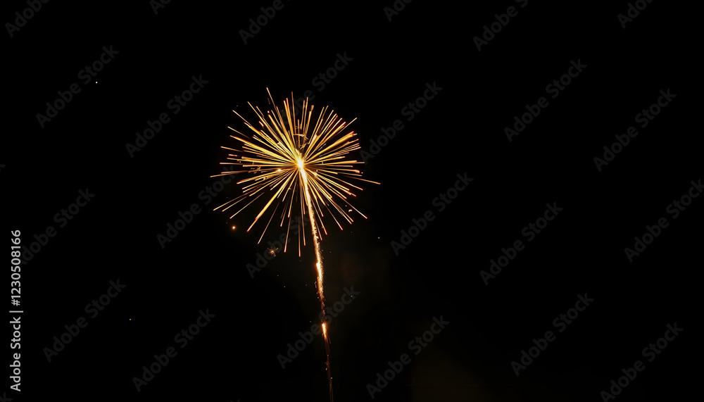 Golden firework in the night sky , with white tonespng Golden firework in the night sky , with white tonespng