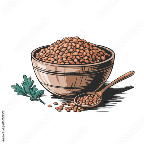 Rustic Bowl of Lentils