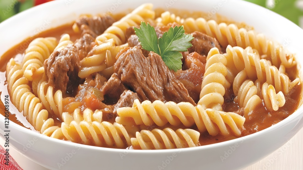 Delicious Beef Stew with Rotini Pasta, Hearty and Flavorful Delicious Beef Stew with Rotini Pasta, Hearty and Flavorful