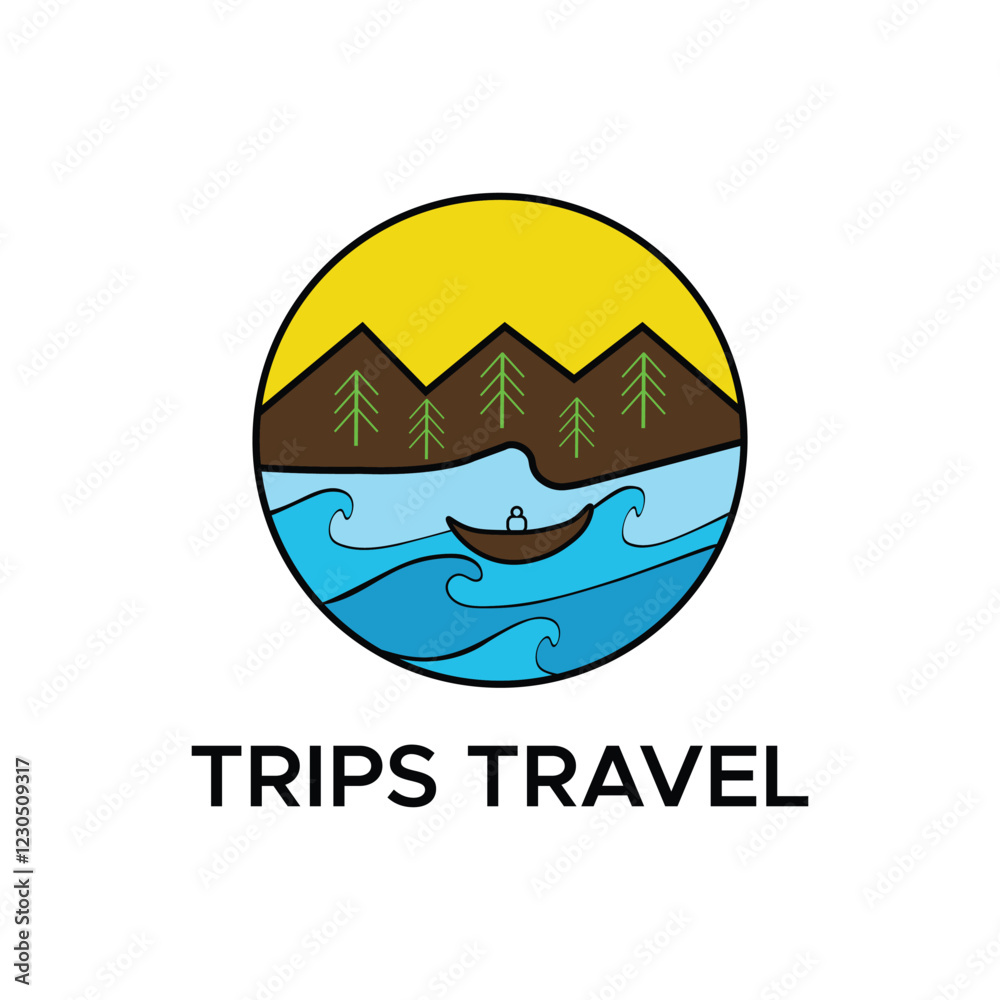 Obraz premium trips travel logo vector.