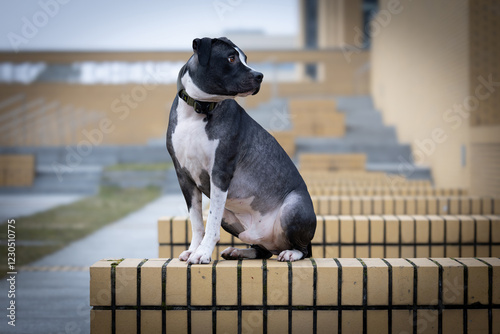 Amerykański Staffordshire terrier – jedna z ras psów, należąca do grupy terierów, zaklasyfikowana do sekcji terierów w typie bull.  photo