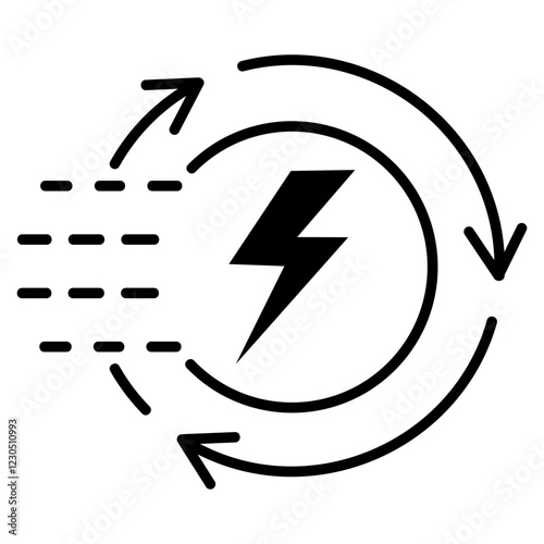 Kinetic Energy Glyph Icon