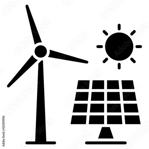 Renewable Energy Glyph Icon