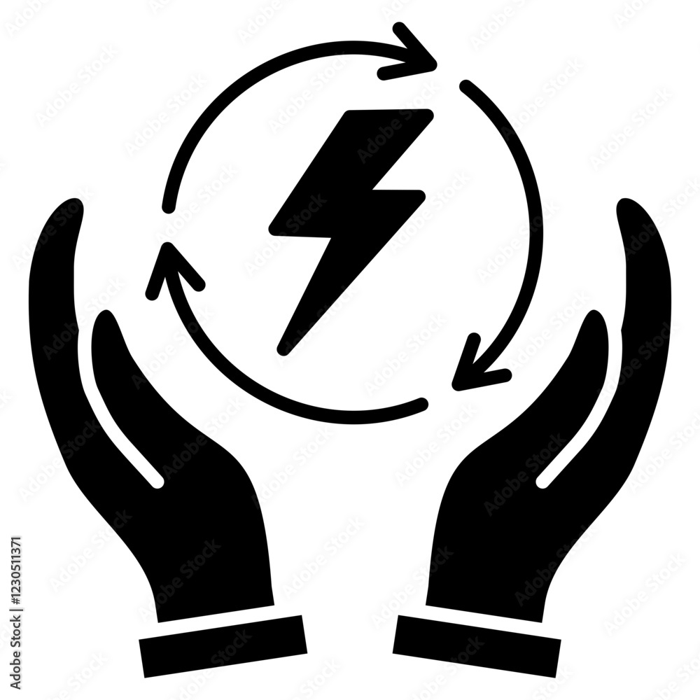 Energy Efficiency Glyph Icon