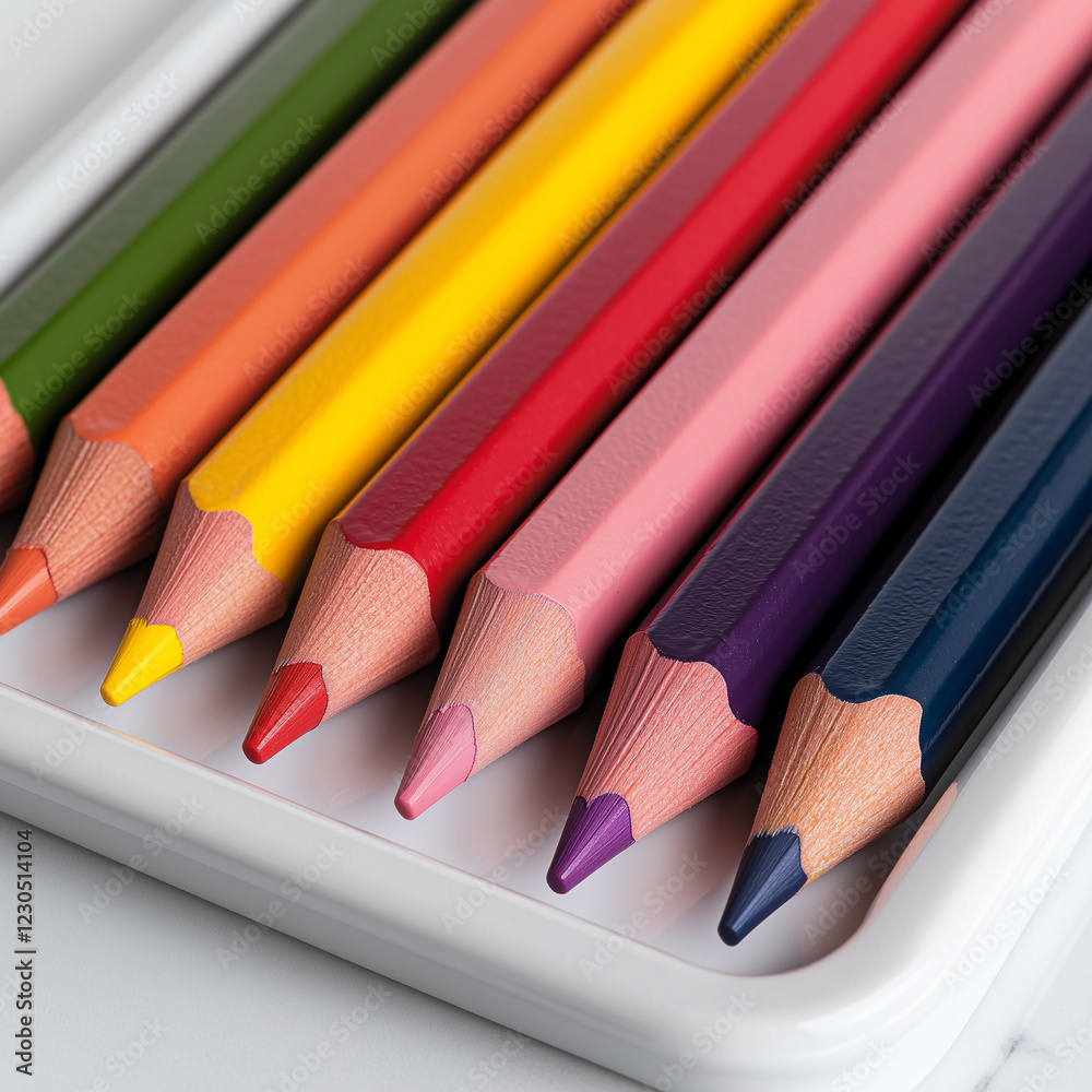 Fototapeta premium Colored Pencils in Rainbow Order 