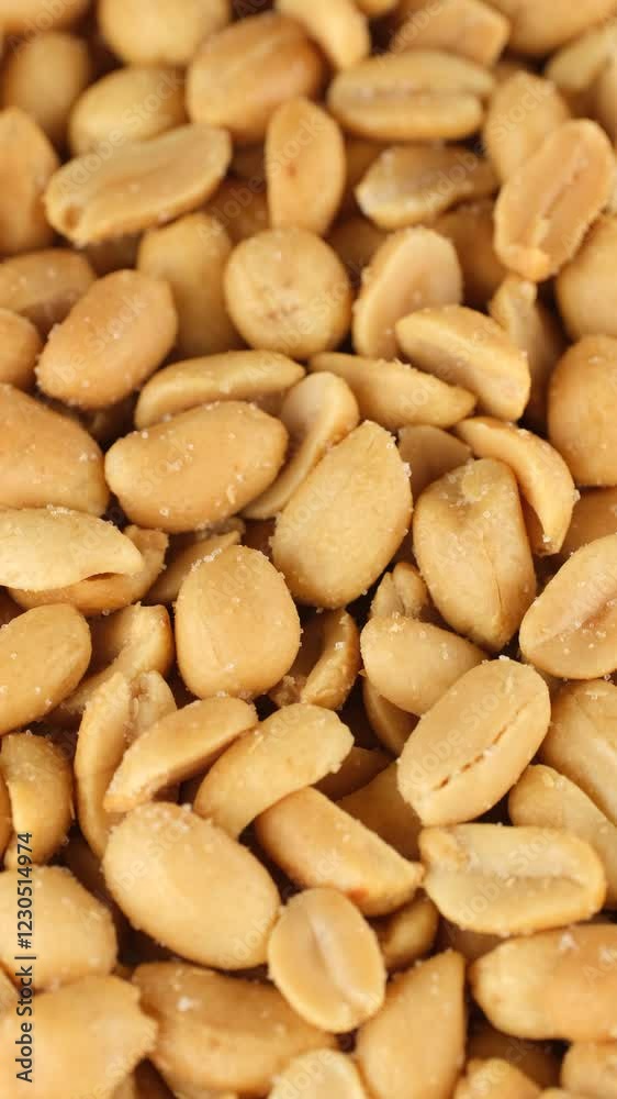 Salted roasted peanuts close up, rotation Salted roasted peanuts close up, rotation