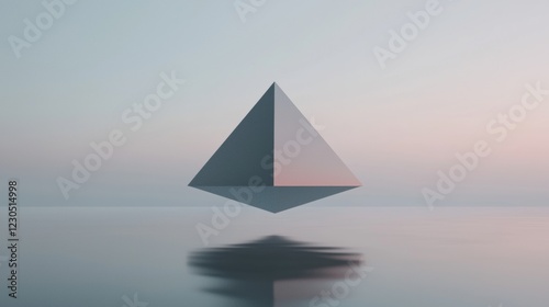 Digital art piece that appears to be a 3d rendering of a triangle.