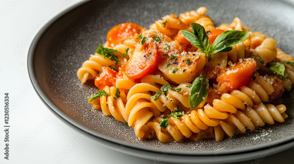 pasta with sauce on plate pasta with sauce on plate