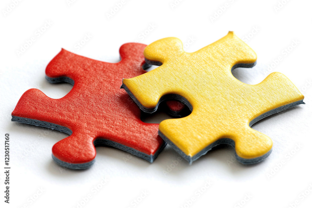 Obraz premium Two Interlocking Puzzle Pieces