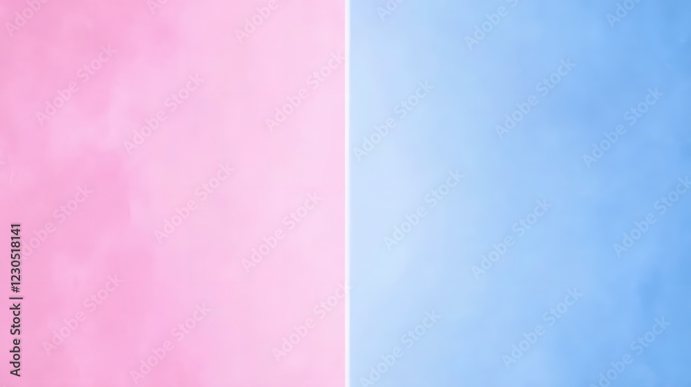 Fototapeta premium Pastel Pink and Light Blue Abstract Background Split Design