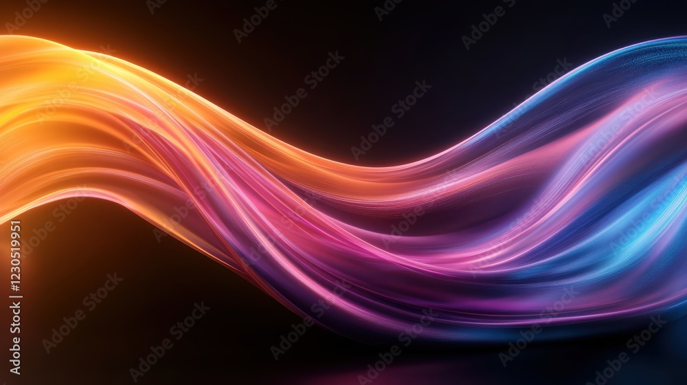 An abstract representation of flowing light waves, blending vivid colors that evoke energy, movement, and emotion, creating a stunning visual impact in digital art. An abstract representation of flowing light waves, blending vivid colors that evoke energy, movement, and emotion, creating a stunning visual impact in digital art.