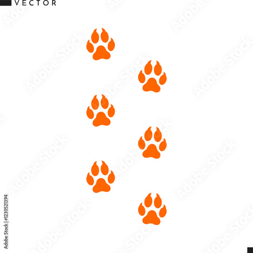 Bengal fox paw print silhouette 