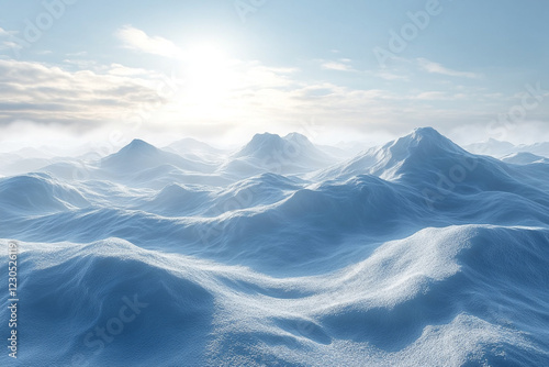 Wallpaper Mural Serene Winter Landscape Snowy Mountains Under Bright Sky Torontodigital.ca
