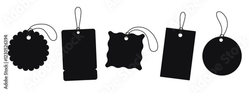 Vector collection of sales tags template isolated on white background
