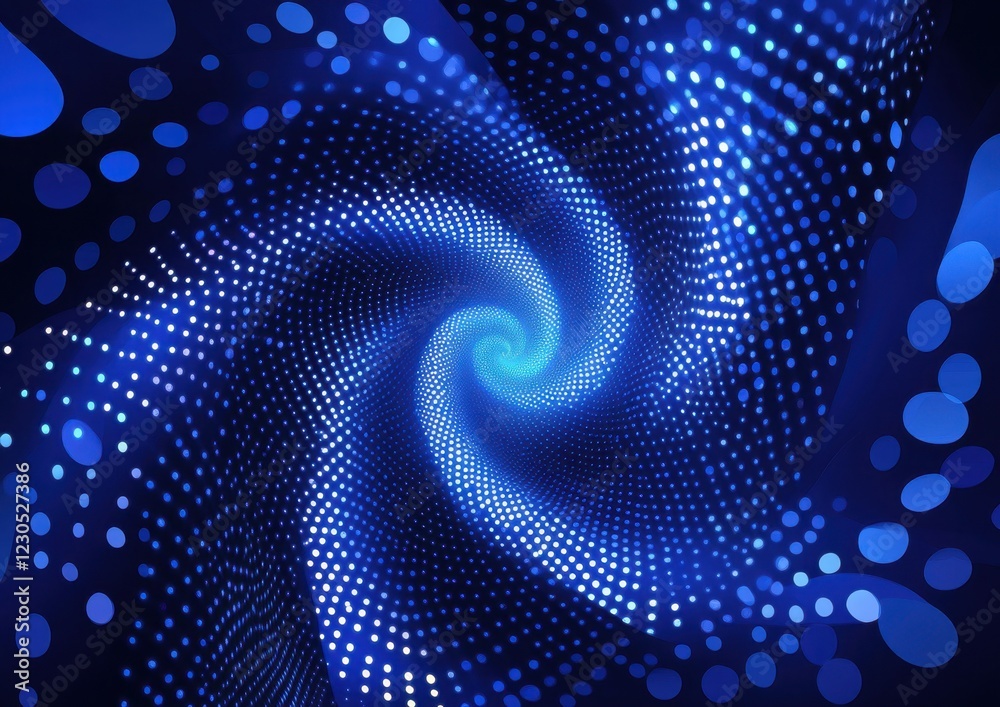 Fototapeta premium Blue technology background with circles and dots, glowing effect illustration of a futuristic connection network or global communication concept on a dark blue backdrop for web ba Generative AI
