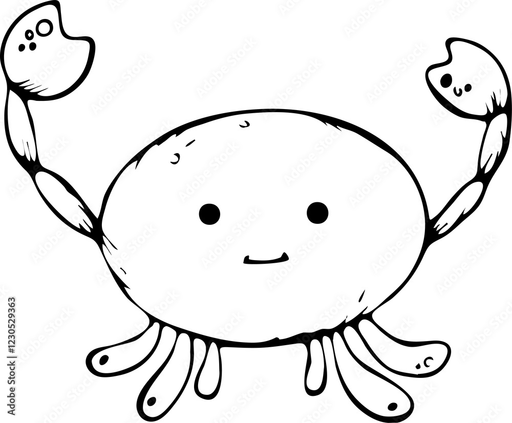 Obraz premium illustration crab contour