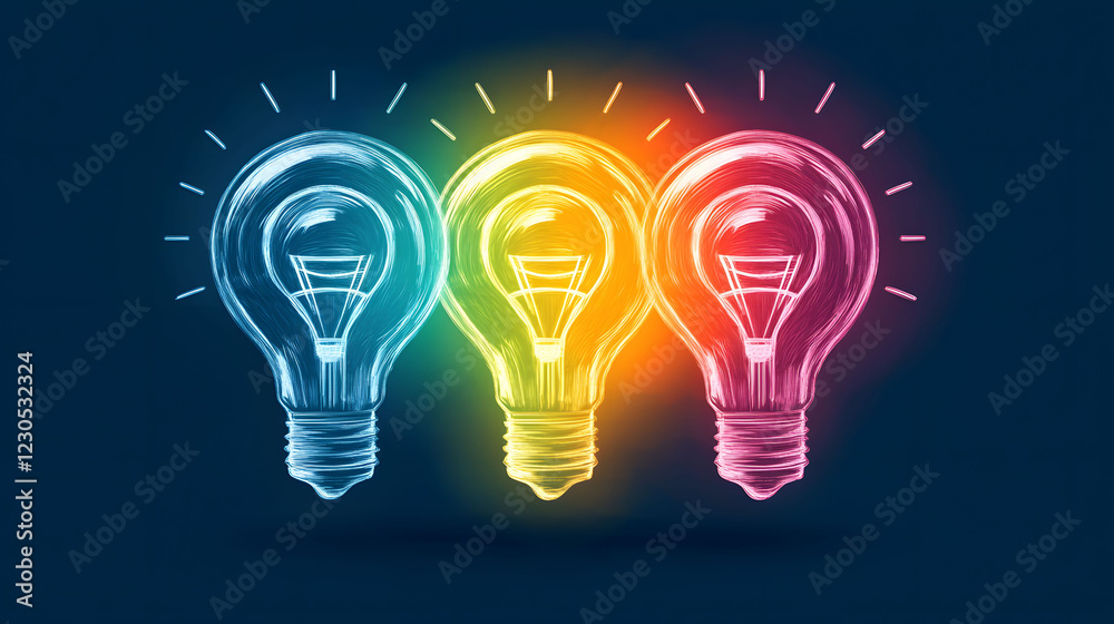 A light bulb with the symbol of an idea glowing inside, representing innovation and creativity. A light bulb with the symbol of an idea glowing inside, representing innovation and creativity.