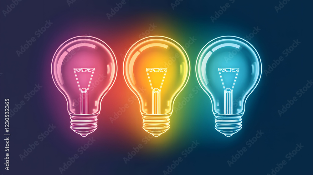 A light bulb with the symbol of an idea glowing inside, representing innovation and creativity. A light bulb with the symbol of an idea glowing inside, representing innovation and creativity.