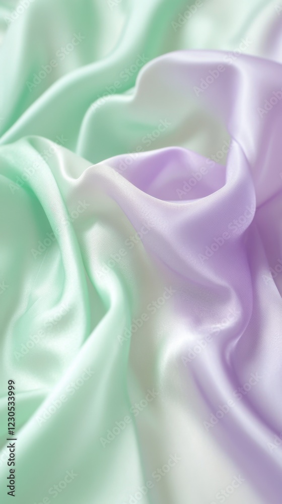 Obraz premium Soft silk fabric in green and purple hues.
