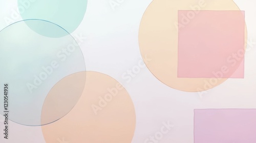 Wallpaper Mural Minimalist Overlapping Transparent Circles and Squares Torontodigital.ca
