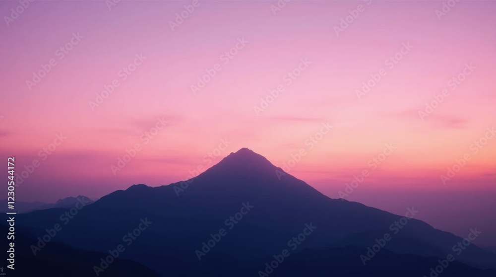 Majestic Mountain Silhouette at Sunrise Majestic Mountain Silhouette at Sunrise