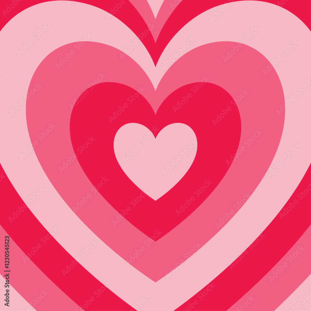 Retro background of heart shaped tunnel. Valentine's Day background with pink and red hearts. Retro background of heart shaped tunnel. Valentine's Day background with pink and red hearts.
