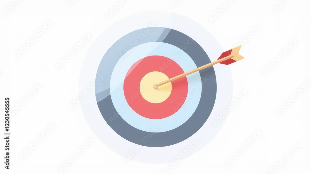 Archery Target with Arrow on Transparent Background Archery Target with Arrow on Transparent Background