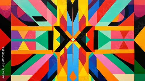 Wallpaper Mural A colorful painting with many different colors and shapes. The painting is very large and has a lot of detail Torontodigital.ca