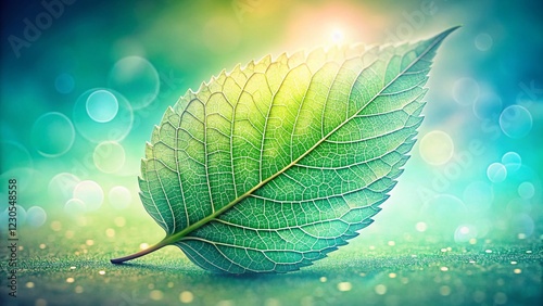 Young Leaf Double Exposure: Nature's Gentle Embrace -  Stock Photo