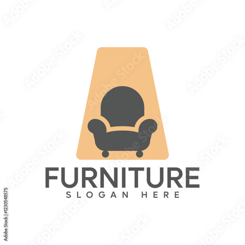 furniture logo design template for business property icon with creative element concept