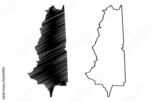 Coos County, New Hampshire (U.S. county, United States of America, USA, U.S., US) map vector illustration, scribble sketch Coos map