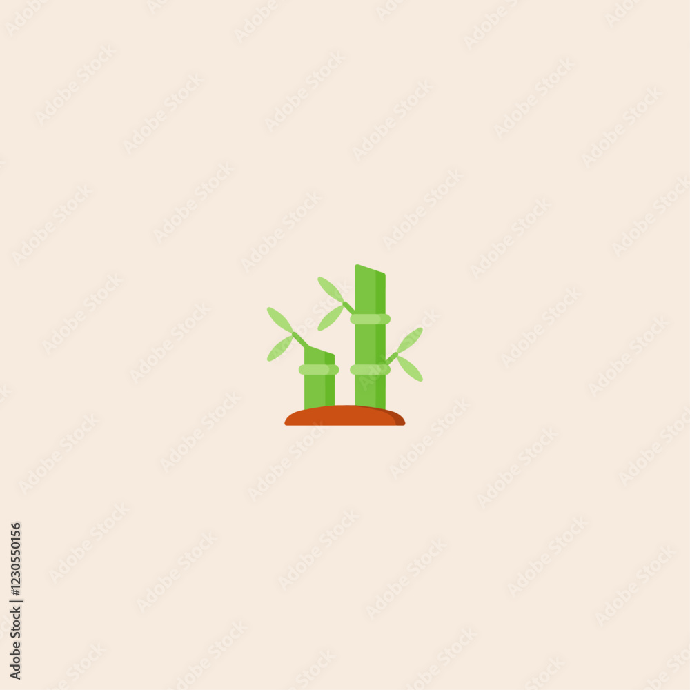 Bamboo icon flat vector design. Bamboo icon flat vector design.