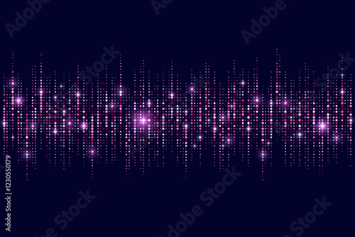 Pink glitter background. Rose confetti with light of sparkles on black background. Falling dust with bling and shimmer. Abstract bright particles border. Rain of twinkles vector illustration