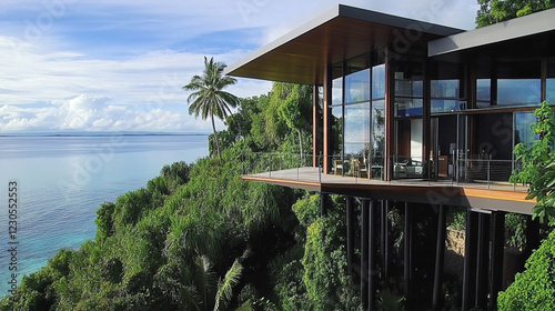 Sleek Stilted Home Overlooking the Sea or Ocean