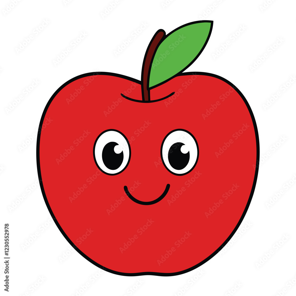 Funny Apple vector art illustration Funny Apple vector art illustration