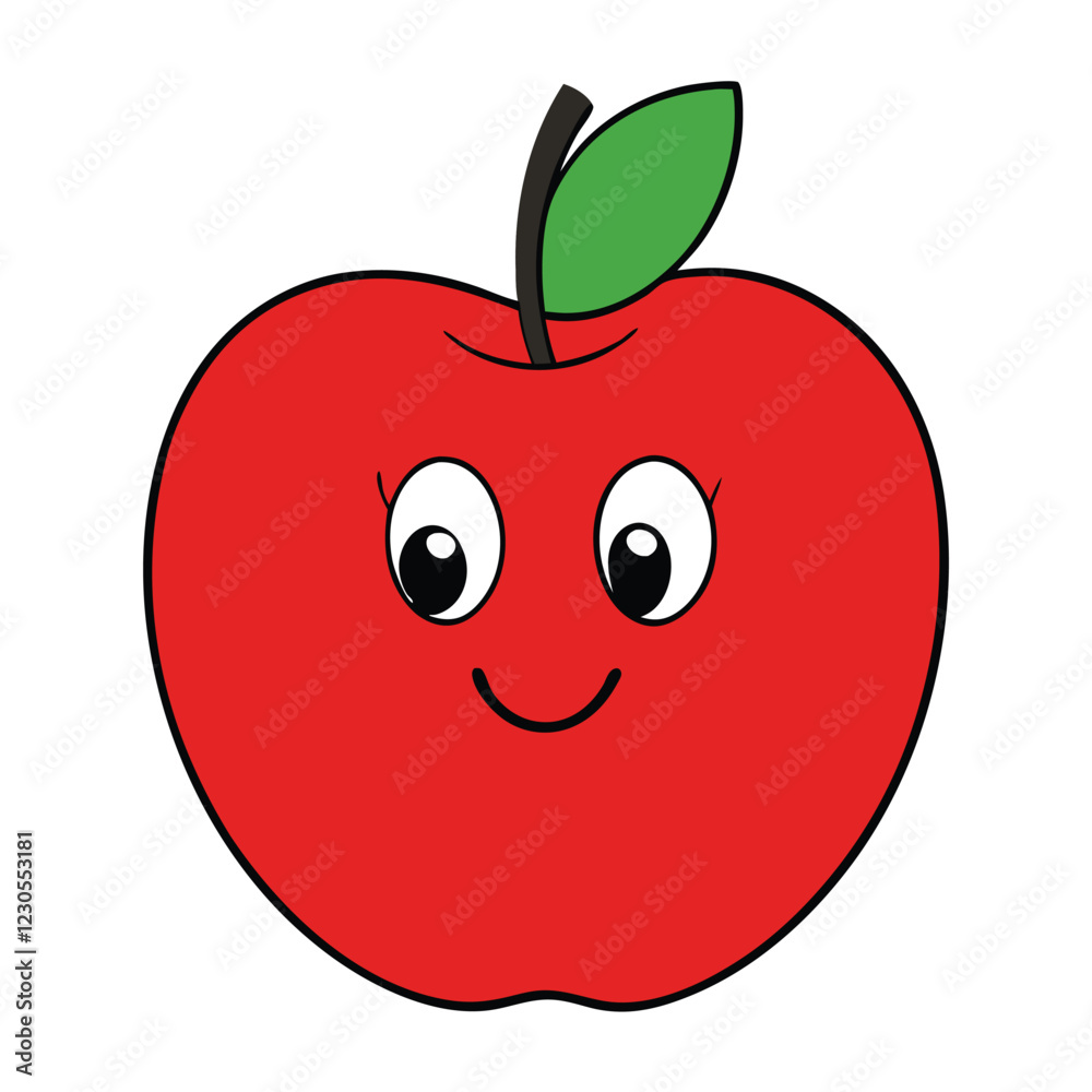 Funny Apple vector art illustration Funny Apple vector art illustration