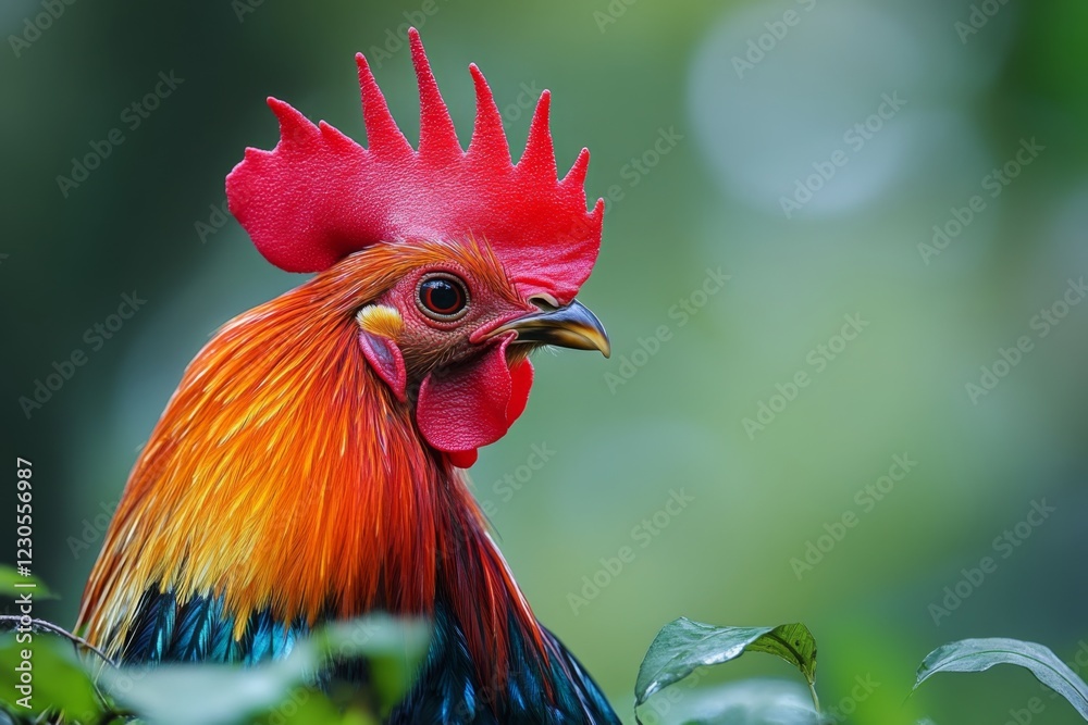 Fototapeta premium Colorful Rooster in Natural Setting