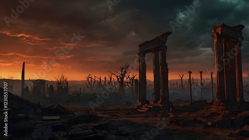 Post-war ruins of the city.