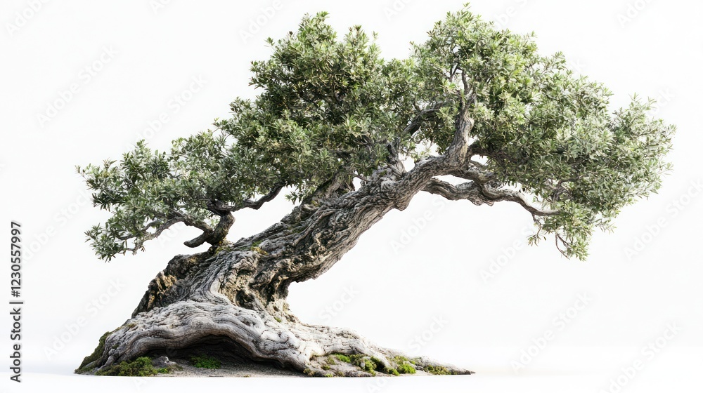 Ancient Olive Bonsai Tree, Isolated, Studio Shot, White Background, Nature Ancient Olive Bonsai Tree, Isolated, Studio Shot, White Background, Nature
