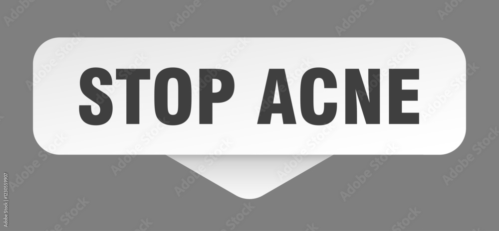 stop acne sticker. stop acne sign isolated on gray background stop acne sticker. stop acne sign isolated on gray background