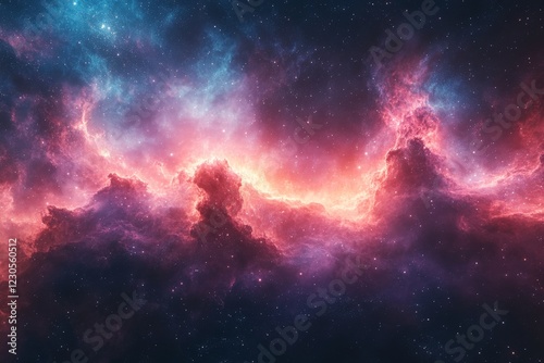 Colorful cosmic nebula illuminated by vibrant starlight in a vast universe filled with deep space wonders © ChaoticMind