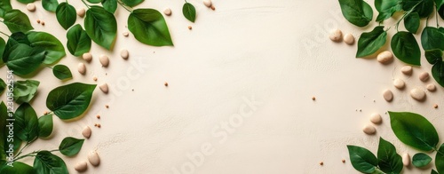 Fresh green leaves on a light background.