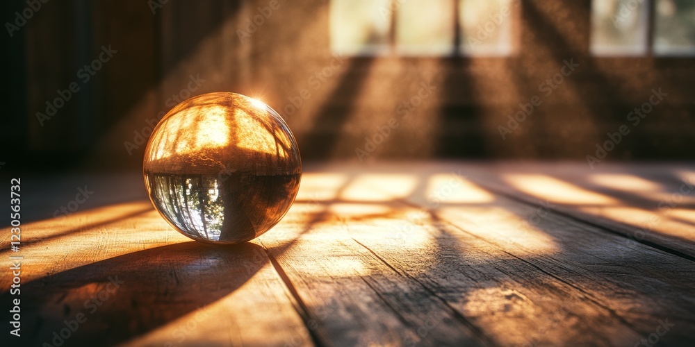 Captivating Reflections: A Tranquil Sphere Illuminated by Soft Natural Light Captivating Reflections: A Tranquil Sphere Illuminated by Soft Natural Light