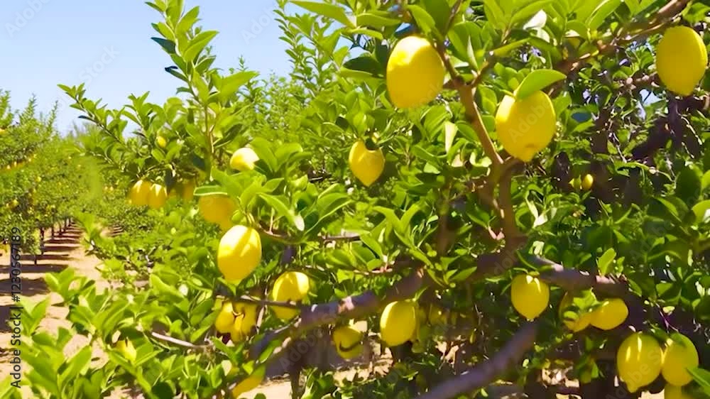 lemons and green leaves are illuminated by the sunlight filtering through. 4k Video. generated with AI lemons and green leaves are illuminated by the sunlight filtering through. 4k Video. generated with AI