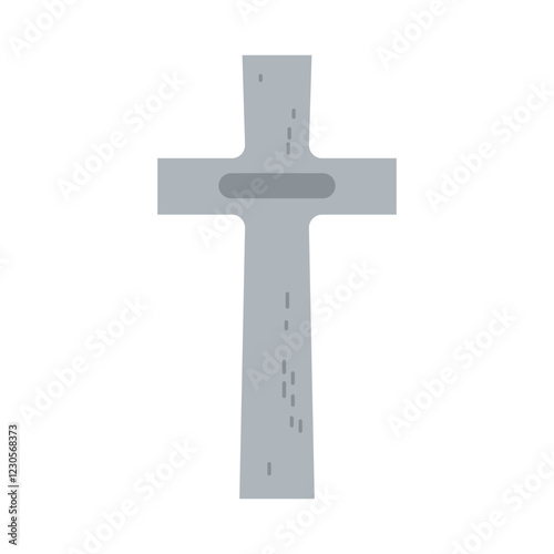 Simple gray wooden cross representing faith and spirituality in a minimalist style