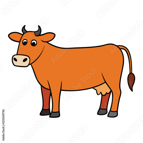 Funny cow vector art illustration