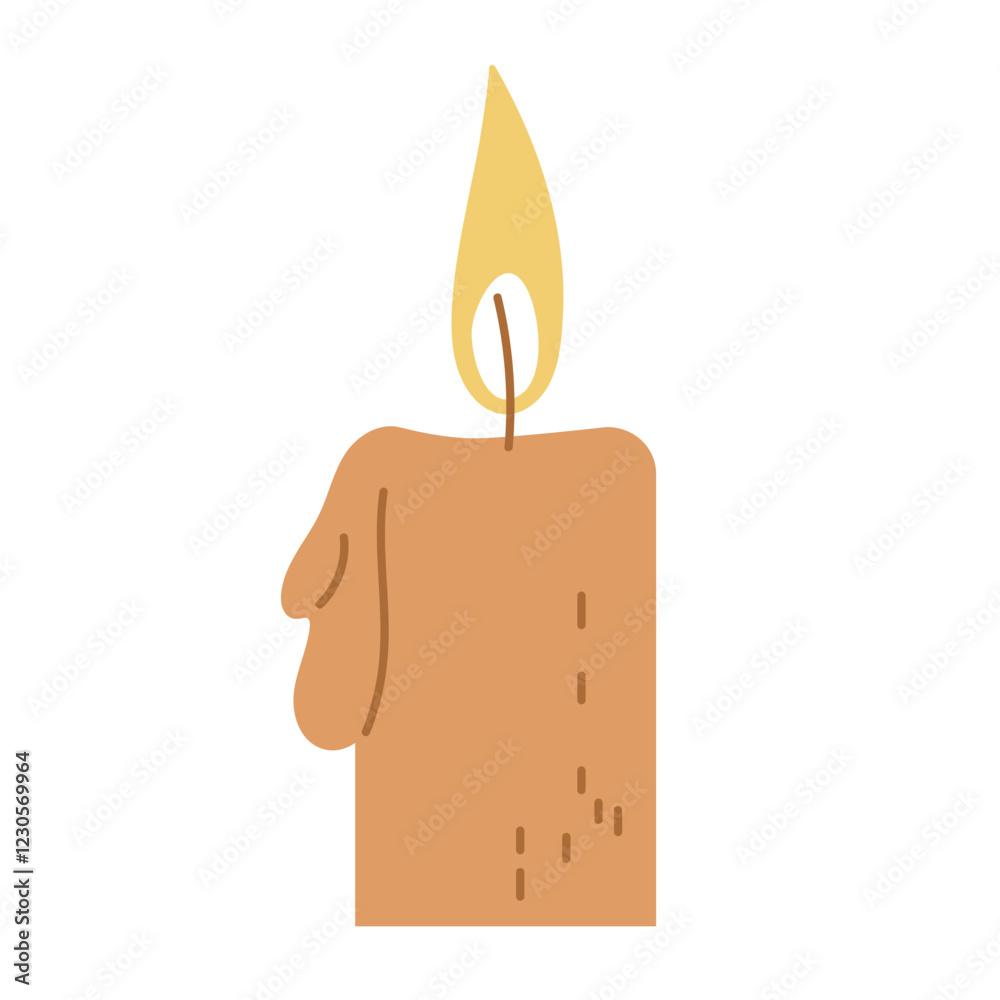 Bright candle flame flickering gently on warm wax in a calming environment Bright candle flame flickering gently on warm wax in a calming environment